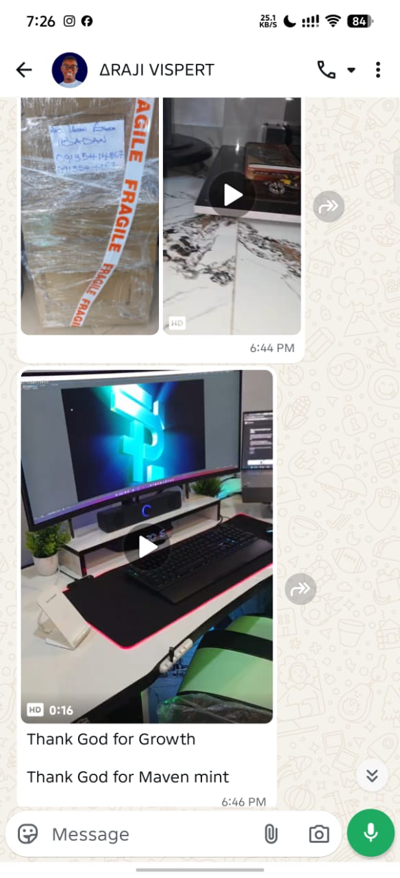 Raji Vispert new workspace setup screenshot